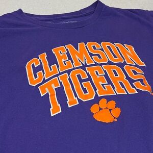 Clemson Tigers NCAA College The Victory T Shirt Purple Orange Tee‎ Mens Medium